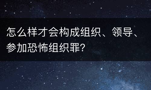 怎么样才会构成组织、领导、参加恐怖组织罪？