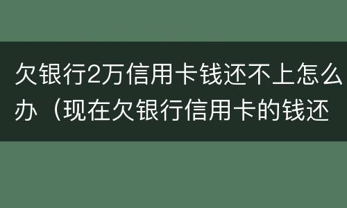 欠银行2万信用卡钱还不上怎么办（现在欠银行信用卡的钱还不上怎么办呀）