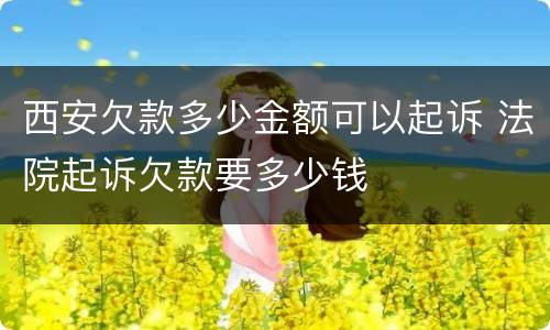 西安欠款多少金额可以起诉 法院起诉欠款要多少钱