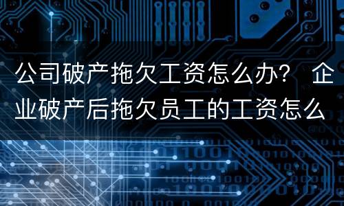公司破产拖欠工资怎么办？ 企业破产后拖欠员工的工资怎么办