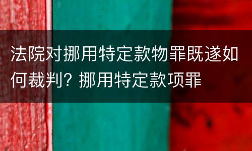法院对挪用特定款物罪既遂如何裁判? 挪用特定款项罪