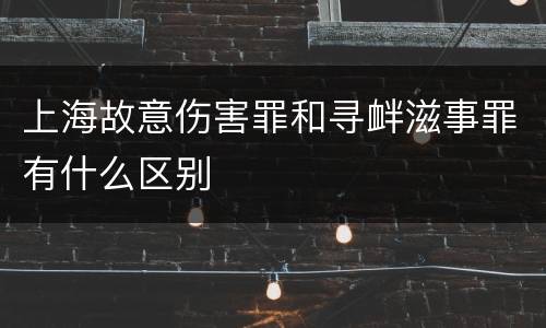 上海故意伤害罪和寻衅滋事罪有什么区别