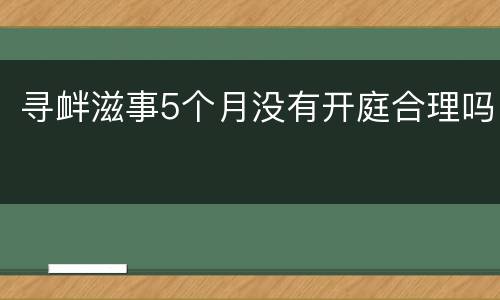 寻衅滋事5个月没有开庭合理吗