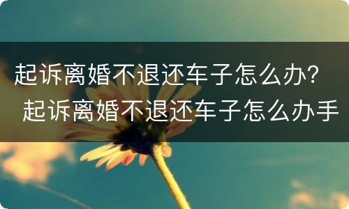 起诉离婚不退还车子怎么办？ 起诉离婚不退还车子怎么办手续