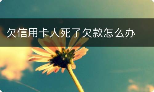 欠信用卡人死了欠款怎么办