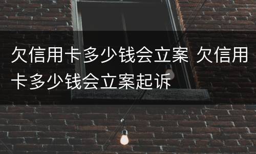 欠信用卡多少钱会立案 欠信用卡多少钱会立案起诉