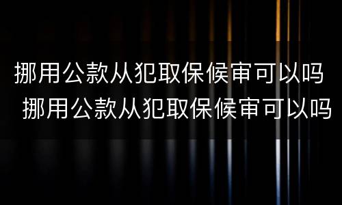 挪用公款从犯取保候审可以吗 挪用公款从犯取保候审可以吗判几年