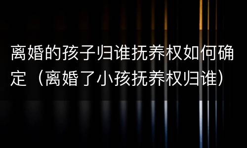 离婚的孩子归谁抚养权如何确定（离婚了小孩抚养权归谁）