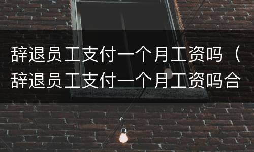 辞退员工支付一个月工资吗（辞退员工支付一个月工资吗合法吗）