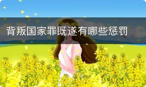 背叛国家罪既遂有哪些惩罚