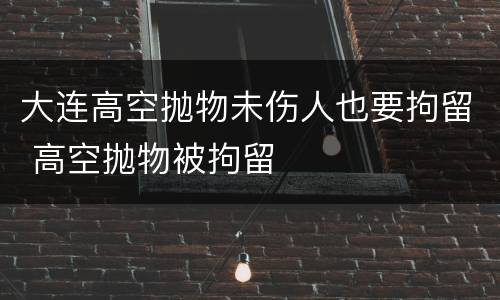 大连高空抛物未伤人也要拘留 高空抛物被拘留
