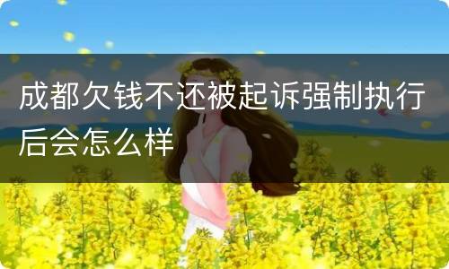 成都欠钱不还被起诉强制执行后会怎么样