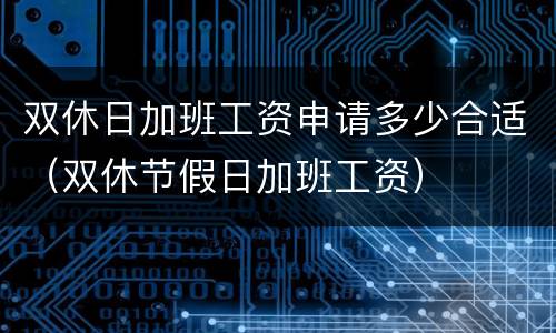 双休日加班工资申请多少合适（双休节假日加班工资）