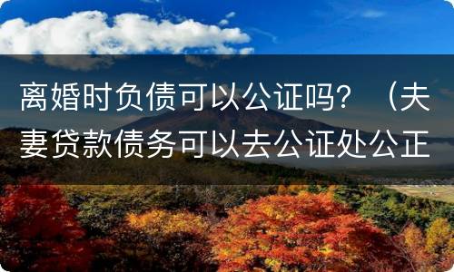 离婚时负债可以公证吗？（夫妻贷款债务可以去公证处公正离婚吗?）