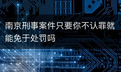 南京刑事案件只要你不认罪就能免于处罚吗