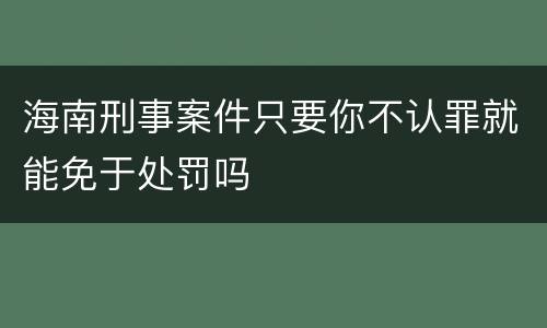海南刑事案件只要你不认罪就能免于处罚吗