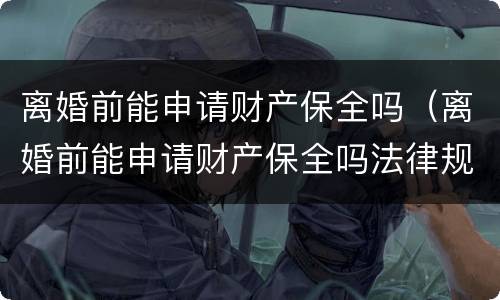 离婚前能申请财产保全吗（离婚前能申请财产保全吗法律规定）
