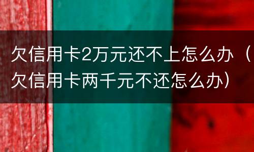 欠信用卡2万元还不上怎么办（欠信用卡两千元不还怎么办）