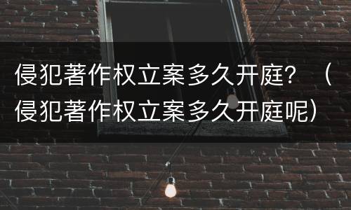侵犯著作权立案多久开庭？（侵犯著作权立案多久开庭呢）