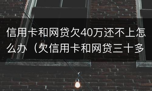 信用卡和网贷欠40万还不上怎么办（欠信用卡和网贷三十多万还不上怎么办）