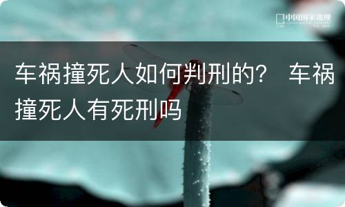 车祸撞死人如何判刑的？ 车祸撞死人有死刑吗