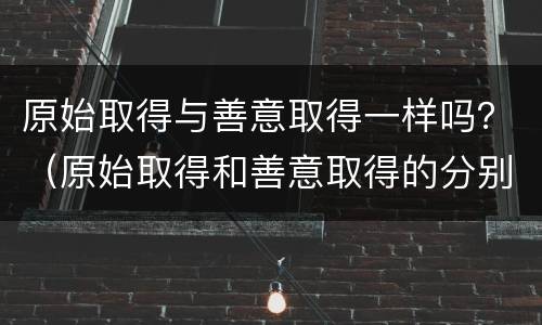 原始取得与善意取得一样吗？（原始取得和善意取得的分别区别）
