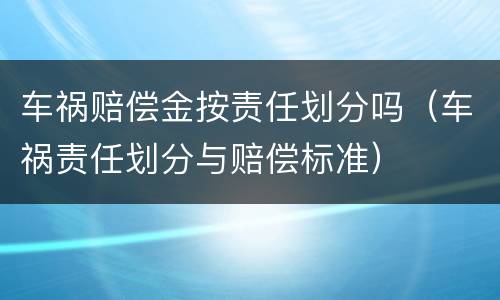 车祸赔偿金按责任划分吗（车祸责任划分与赔偿标准）