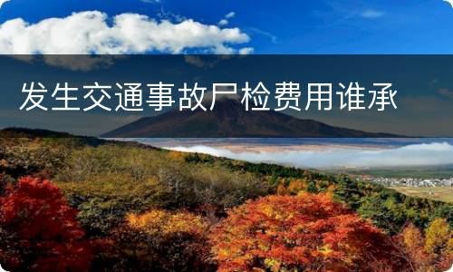 发生交通事故尸检费用谁承