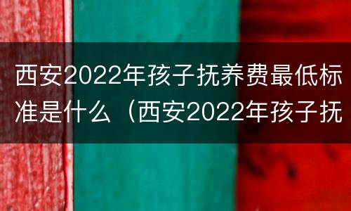 西安2022年孩子抚养费最低标准是什么（西安2022年孩子抚养费最低标准是什么呢）