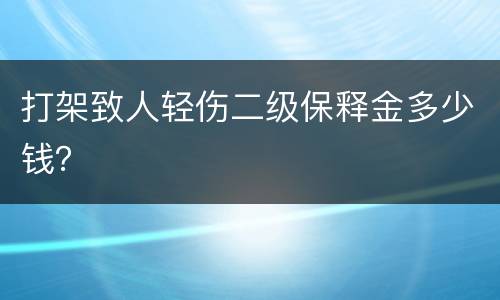 打架致人轻伤二级保释金多少钱？