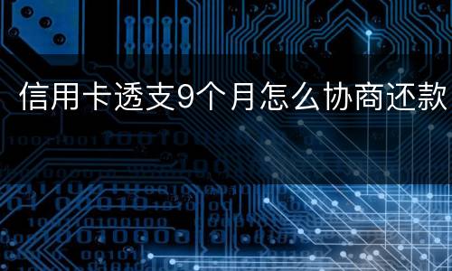 信用卡透支9个月怎么协商还款