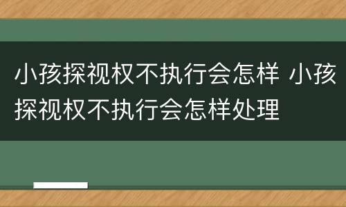 小孩探视权不执行会怎样 小孩探视权不执行会怎样处理