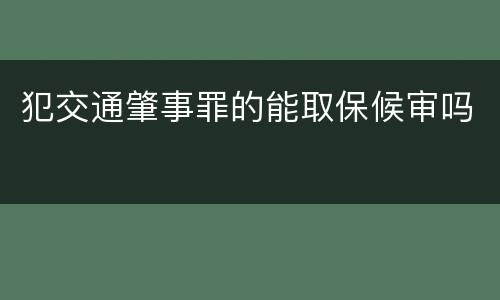 犯交通肇事罪的能取保候审吗