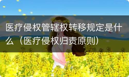 医疗侵权管辖权转移规定是什么（医疗侵权归责原则）
