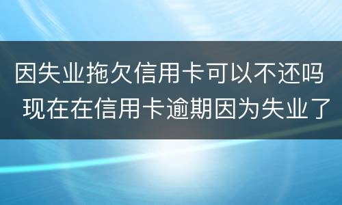 因失业拖欠信用卡可以不还吗 现在在信用卡逾期因为失业了怎么办