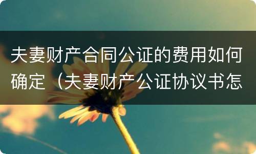 夫妻财产合同公证的费用如何确定（夫妻财产公证协议书怎么写合法）