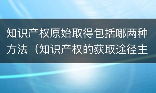 知识产权原始取得包括哪两种方法（知识产权的获取途径主要包括）