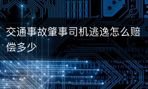 交通事故肇事司机逃逸怎么赔偿多少