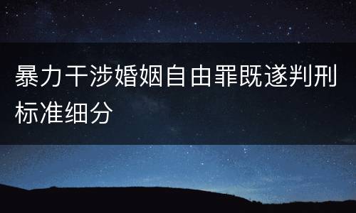 暴力干涉婚姻自由罪既遂判刑标准细分