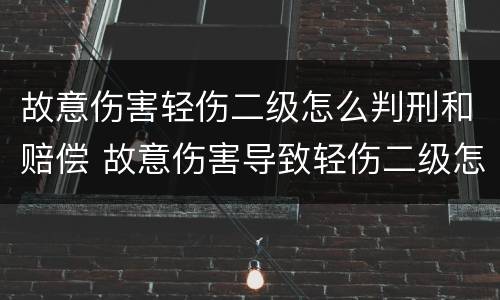 故意伤害轻伤二级怎么判刑和赔偿 故意伤害导致轻伤二级怎么判刑
