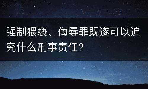 强制猥亵、侮辱罪既遂可以追究什么刑事责任？