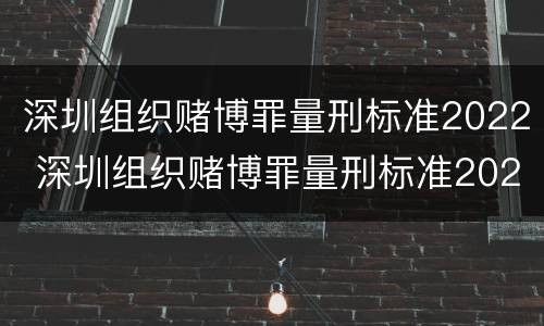深圳组织赌博罪量刑标准2022 深圳组织赌博罪量刑标准2022年