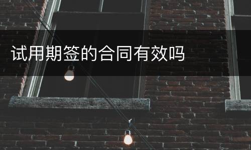 试用期签的合同有效吗