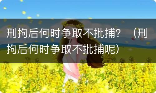 刑拘后何时争取不批捕？（刑拘后何时争取不批捕呢）