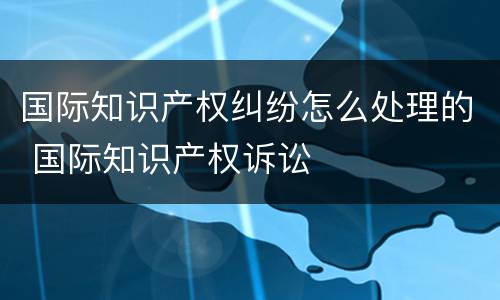 国际知识产权纠纷怎么处理的 国际知识产权诉讼