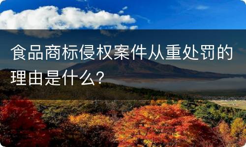食品商标侵权案件从重处罚的理由是什么？