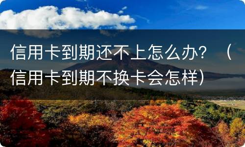 信用卡到期还不上怎么办？（信用卡到期不换卡会怎样）