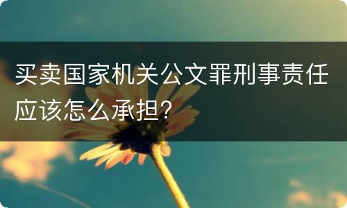 买卖国家机关公文罪刑事责任应该怎么承担?