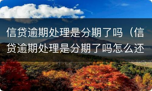 信贷逾期处理是分期了吗（信贷逾期处理是分期了吗怎么还）