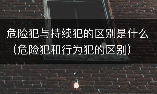 危险犯与持续犯的区别是什么（危险犯和行为犯的区别）
